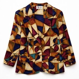 Maggie Sweet Vintage Blazer Geometric Maximalist Earth Tones Dopamine Rainbow